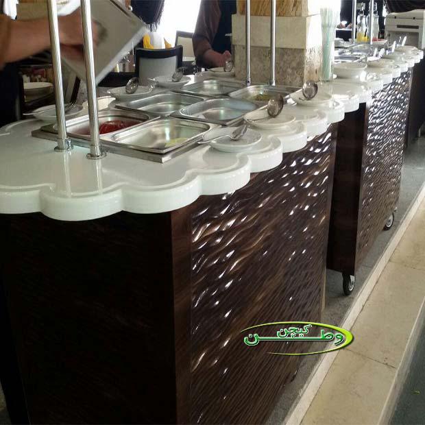 خط سلف سرویس رستورانی طرح چوبی