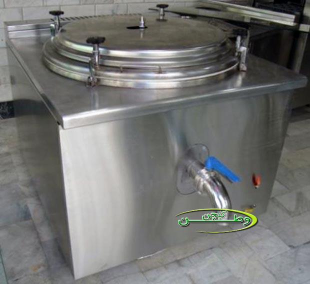 دیگ سرخکن سه جداره صنعتی مکعبی جوشی قطر90