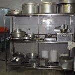 قفسه استیل نگهداری دیگ های آشپزخانه صنعتی