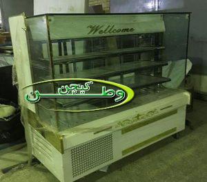 یخچال ویترینی شیشه مکعبی مخصوص قنادی